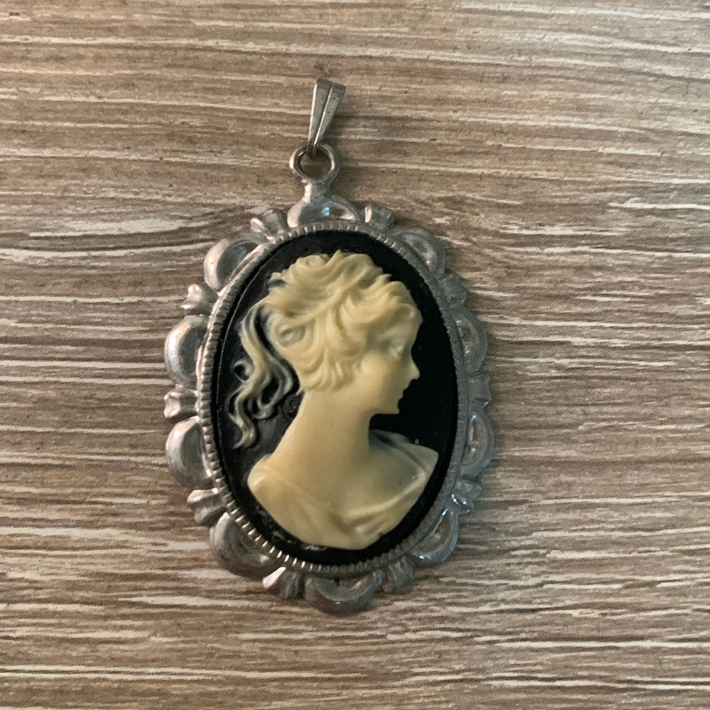 Vintage Victorian Lady Portrait Pendant for Necklace
